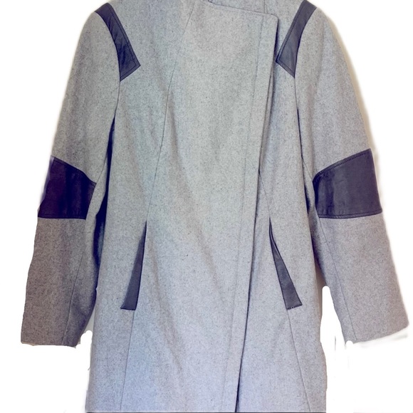 Calvin Klein Grey Wool leather coat - Picture 3 of 3